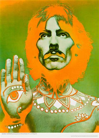 RICHARD AVEDON (1923-2004).  [THE BEATLES / LOOK MAGAZINE.] Group of 4 posters, banner & magazine. 1967. Set of four is 31x22½ inches,